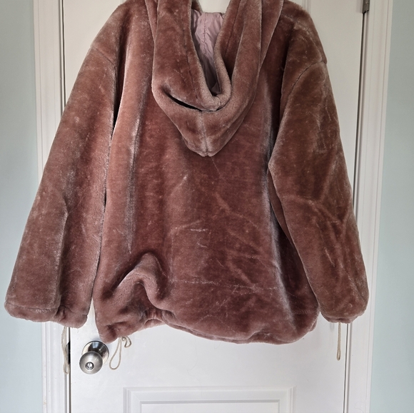 Oversized Cozy Pink Fleece Hoodie Size Large - Picture 5 of 7